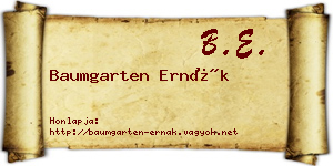Baumgarten Ernák névjegykártya